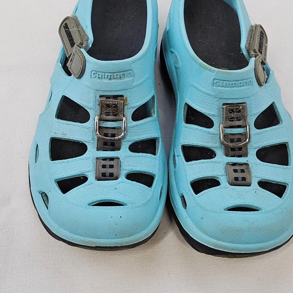 Shimano Evair Marine Shoes Light‎ Blue Fishing Boating Sandals Mens 5 Womens 7